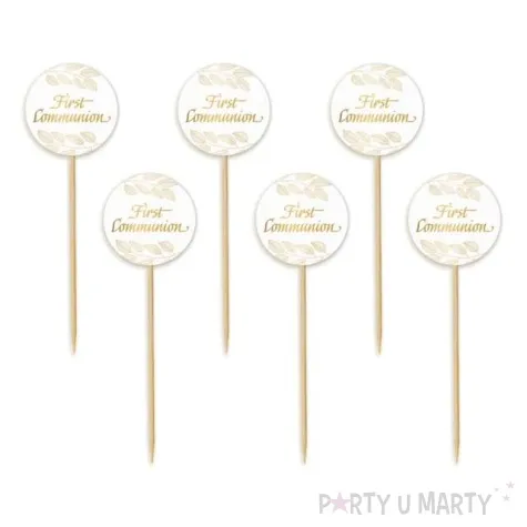 pikery first communion galazki oliwne zloty godan 6 szt