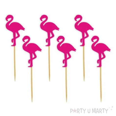 pikery flamingi fuksja 6 szt