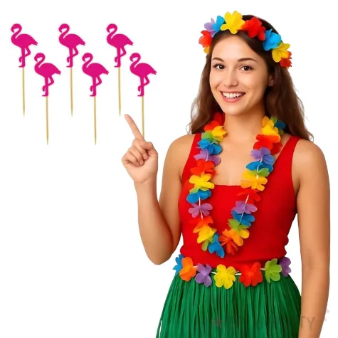 pikery flamingi fuksja 6 szt