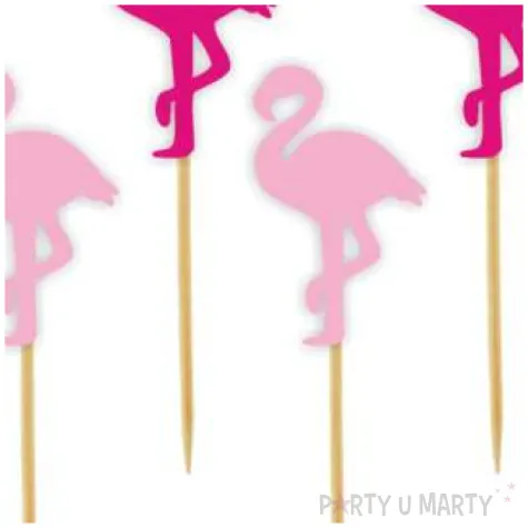 pikery flamingi fuksja rozowy jasny 6 szt