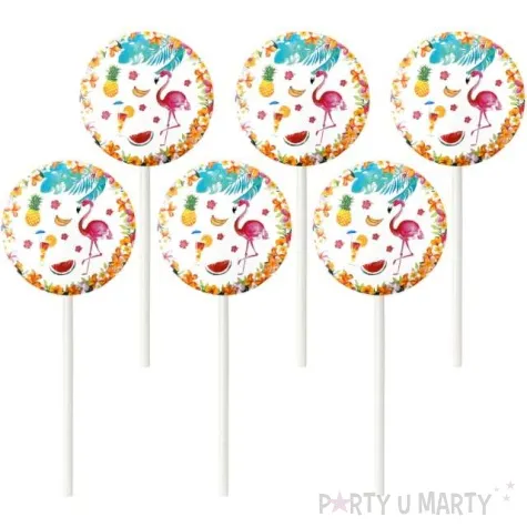 pikery flamingi hawajskie partypal 6 szt