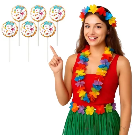 pikery flamingi hawajskie partypal 6 szt