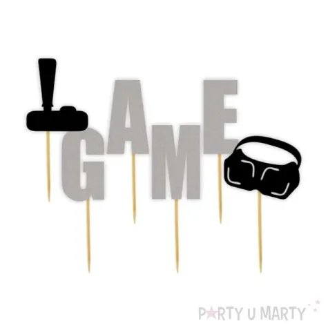 pikery game joystick i gogle vr srebrne 8 cm 6 szt