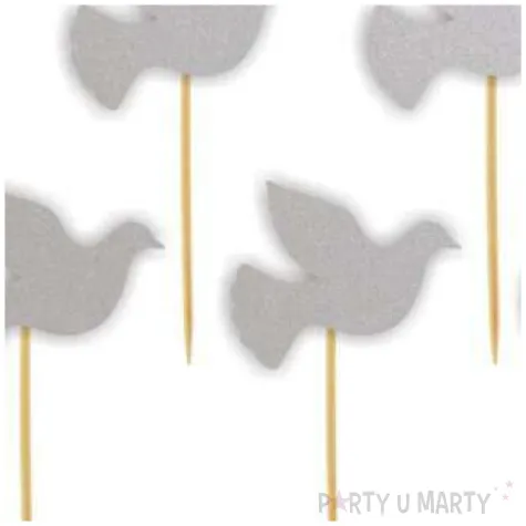 pikery golab srebrne 9 cm 6 szt