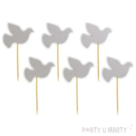 pikery golab srebrne 9 cm 6 szt