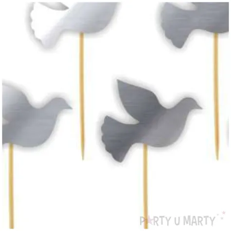 pikery golab srebrne metaliczne 9 cm 6 szt