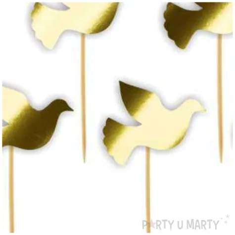 pikery golab zlote metaliczne 9 cm 6 szt