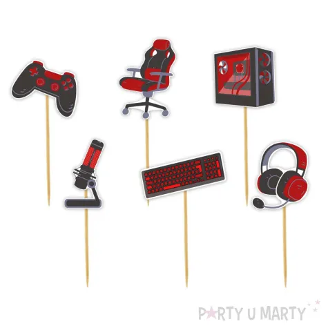 pikery gracz komputerowy czerwony 6 szt