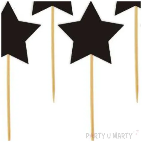 pikery gwiazdki czarne 6 szt