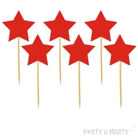 pikery gwiazdki czerwone 6 szt