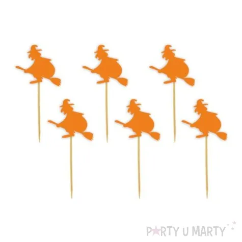 pikery halloween czarownice pomaranczowe 6 szt
