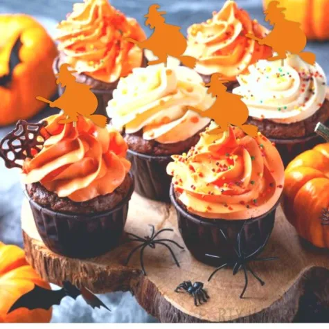 pikery halloween czarownice pomaranczowe 6 szt