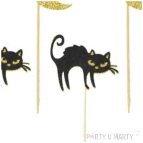 pikery halloween nocne koty czarno zlote arpex 17 cm 6 szt