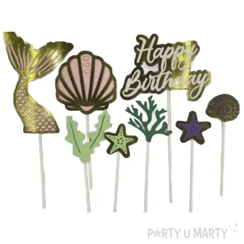 pikery happy birthday podwodny swiat jix 8 szt