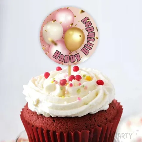 pikery happy birthday rozowy rozowe baloniki 6 szt