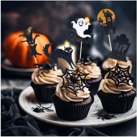 pikery happy halloween szkielet pajak kot partypal 6 szt