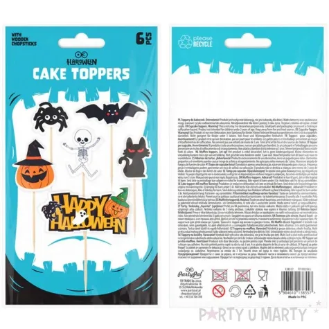 pikery happy halloween szkielet pajak kot partypal 6 szt