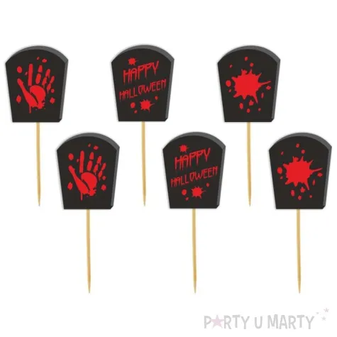 pikery happy halloween we krwi czarne 6 szt
