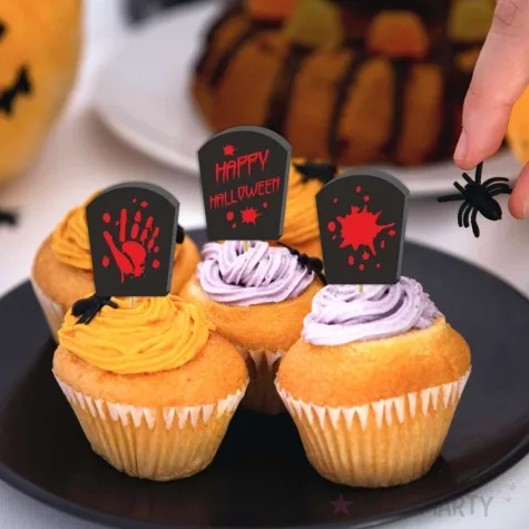 pikery happy halloween we krwi czarne 6 szt