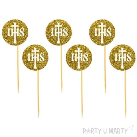 pikery ihs light zlote brokatowe 6 szt