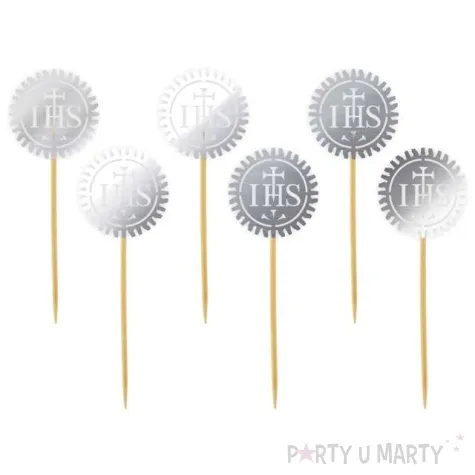 pikery ihs srebrne metalik 6 szt