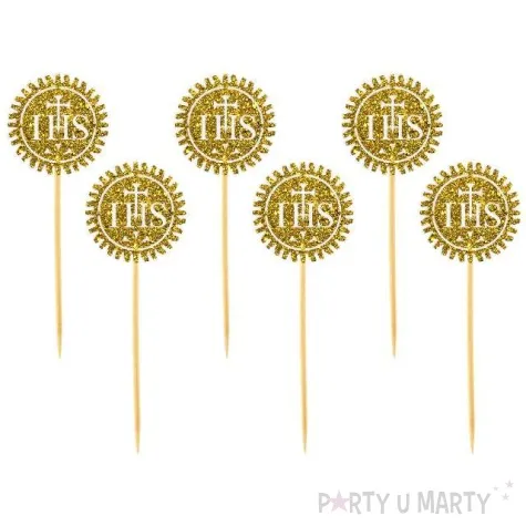 pikery ihs zlote brokatowe 6 szt