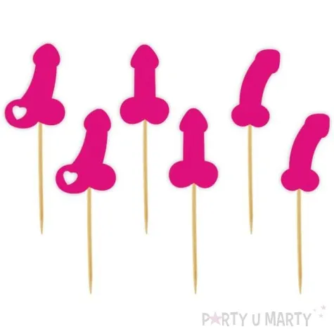 pikery imprezowe peniski fuksja 6 szt