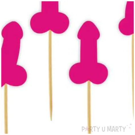 pikery imprezowe peniski fuksja 6 szt