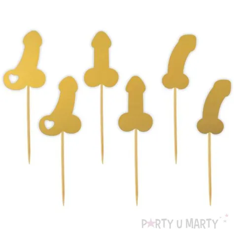 pikery imprezowe peniski zlote 6 szt