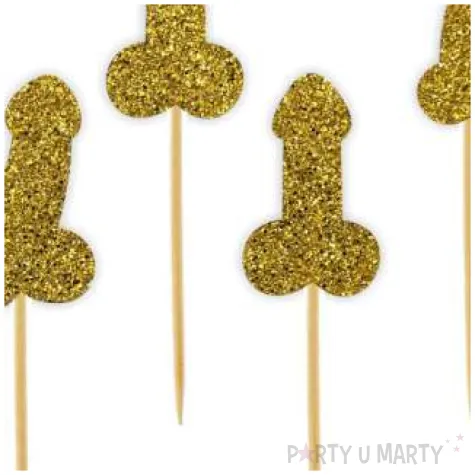 pikery imprezowe peniski zloty brokat 6 szt