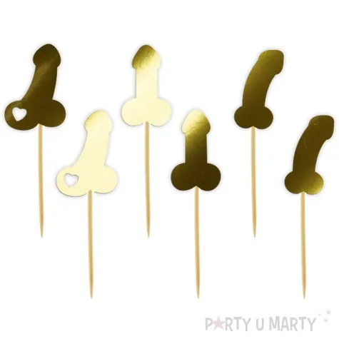 pikery imprezowe peniski zloty metalik 6 szt