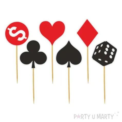 pikery kasyno czarno czerwone 6 szt