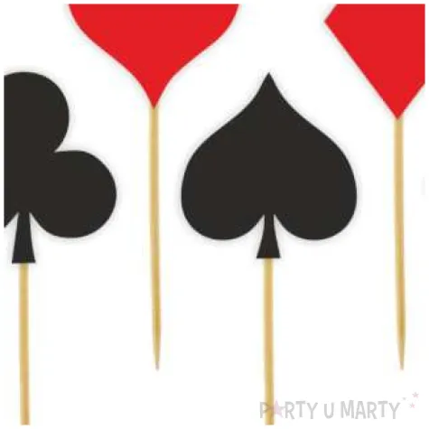 pikery kasyno czarno czerwono srebrne 6 szt