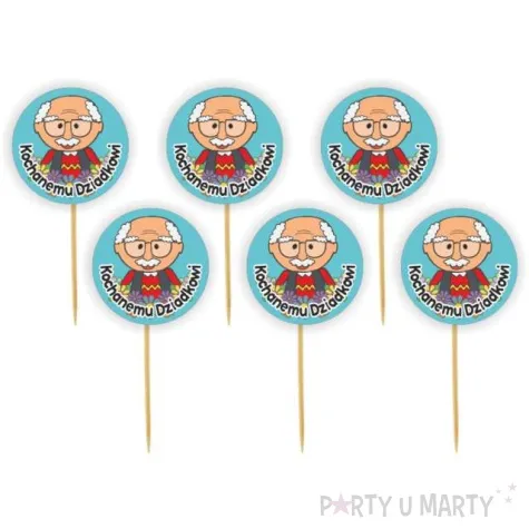 pikery kochanemu dziadkowi odznaka niebieskie 6 szt