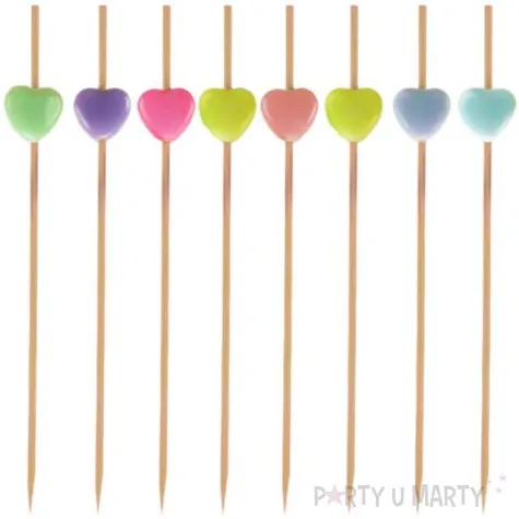pikery koktajlowe serca pastelowe mix arpex 12 cm 16 szt