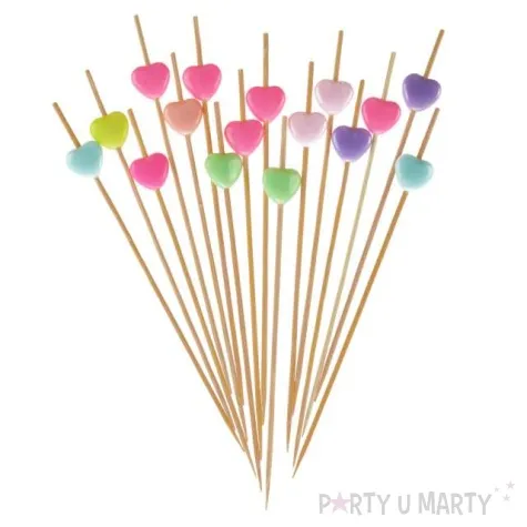 pikery koktajlowe serca pastelowe mix arpex 12 cm 16 szt