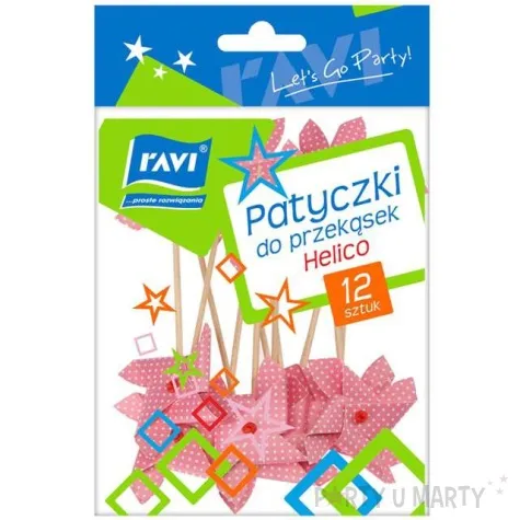 pikery koktajlowe wiatraczki w kropki mix ravi 12 szt
