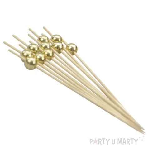 pikery koktajlowe z perelka zloty tamipol 12 cm 10 szt