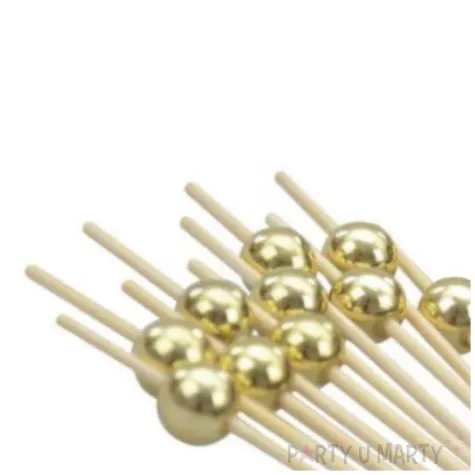 pikery koktajlowe z perelka zloty tamipol 12 cm 10 szt