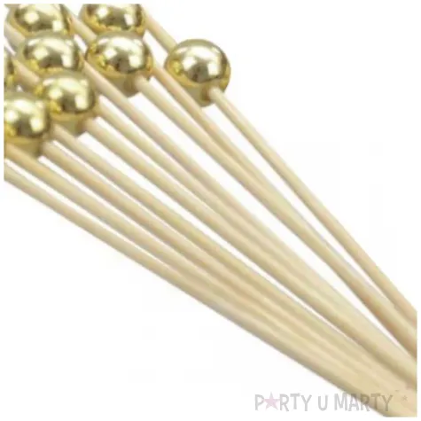 pikery koktajlowe z perelka zloty tamipol 12 cm 10 szt