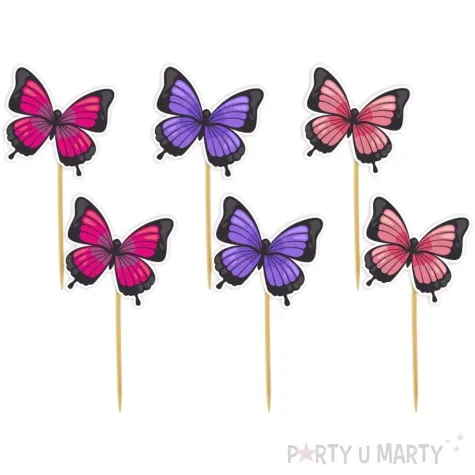 pikery kolorowe motylki 6 szt