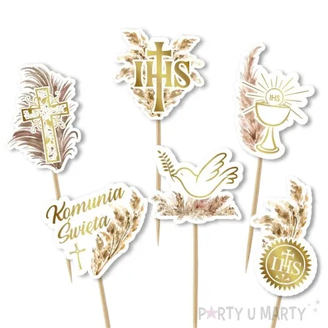 pikery komunia ihs boho 8 cm 6 szt