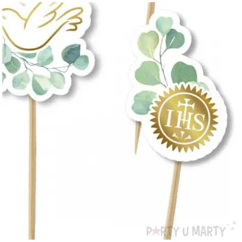 pikery komunia ihs eukaliptus 8 cm 6 szt