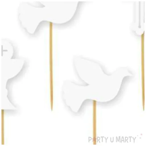 pikery komunia mix biale 6 szt