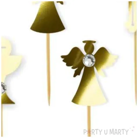 pikery komunia sw glamour mix zlote metalik 6 szt