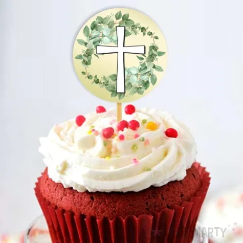 pikery komunia swieta galazki bezowe 6 szt