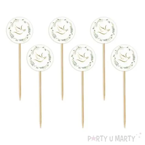 pikery komunia swieta golabek i galazki oliwne zloty godan 6 szt