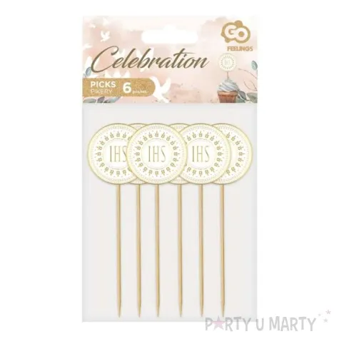 pikery komunia swieta hostia ihs zloty godan 12 cm 6 szt