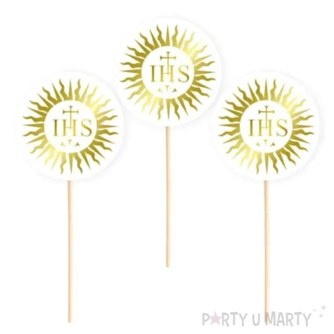 pikery komunia swieta ihs zlote partypal 6 szt