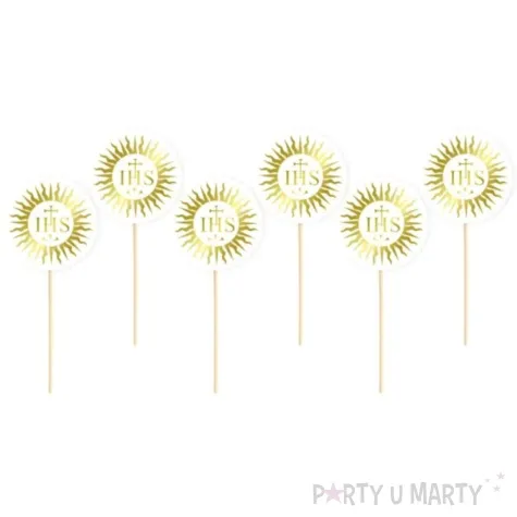 pikery komunia swieta ihs zlote partypal 6 szt